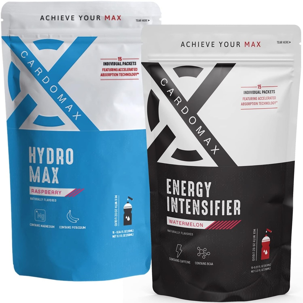 CardoMax - energiavõimendi (Watermelon) & Hydromax vedelikhüdraat (Vaarika) 30 pakett