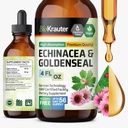 BIO KRAUTER Echinacea ja Goldenseal Root Vedelik Ekstrakt - Natural Immune Support - Echinacea tilgad Goldenseal - Vegan, Alkohol & Sugar Free Tinktuur - 4 Fl.Oz.