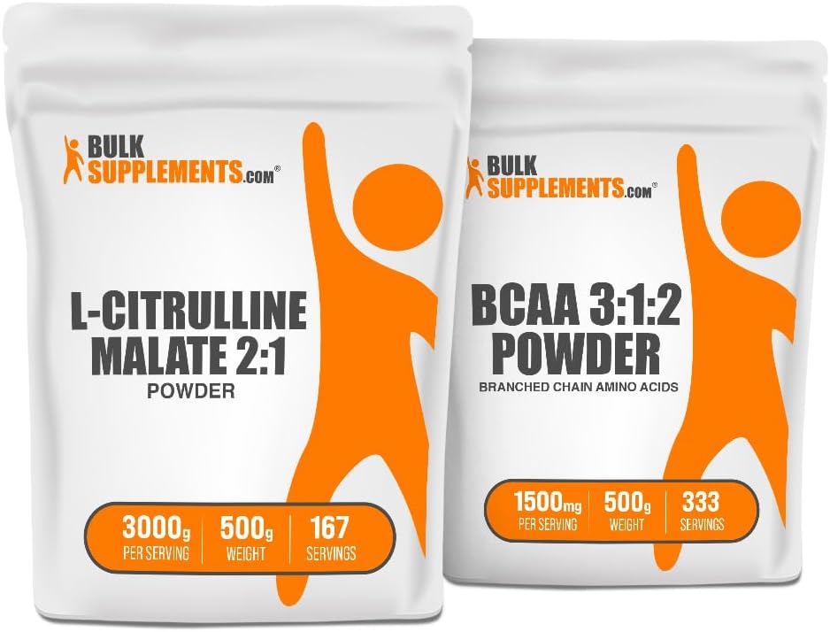 BulkSupplements Citrulline Malate 2: 1 500g + BCAA 3: 1: 2 500g Bundle