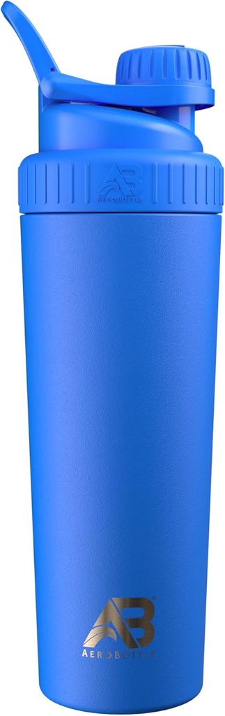 AeroBottle Cryo Shaker Cup, isoleeritud roostevabast terasest veepudel ja valgu raputaja, segab valku ja eeltreeningut turbulentse segamistehnoloogiaga, ei sega palli ega Wisk, 26oz, Artic Sea Blue