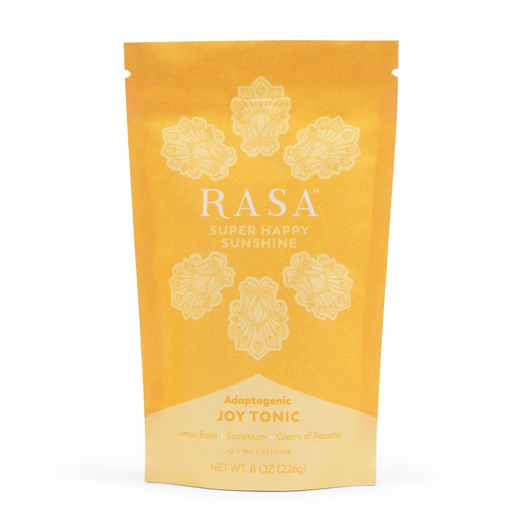 Rasa Super Happy Sunshine – Adaptogenic Seene Mood Booster | Sidruntee rõõmutoonik Sceletiumiga | Vegan, Keto, Ayurveda Wellness Tonic (8 oz / 30 Servings)