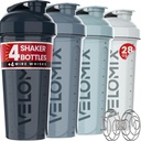 VELOMIX - 4 PACK 28 Oz Proteiin Shaker Pudel valgusegudele - 4x Wire Whisk | Leak Proof Shaker Cups valgukompleksidele | Proteiin Shaker Bottle Pack | Proteiin Shake Cup (vee sügavus)