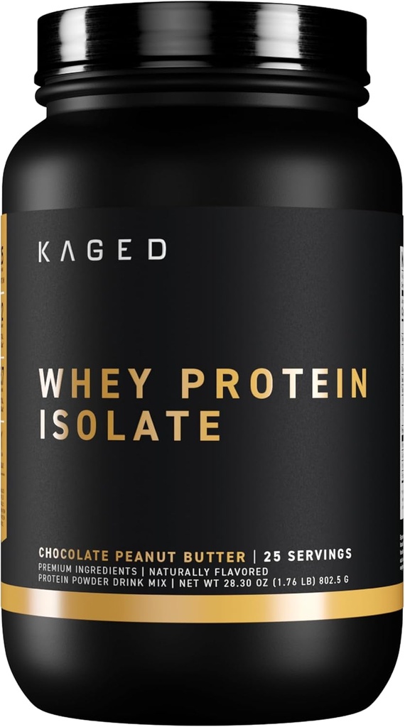Kaged Whey Protein Isolate Powder | Chocolate Peanut Butter | 100% Pure Low Lactose Whey | Post Workout Recovery Drink | Supports Muscle Building | Supplements for Men & Women | 41 Servings