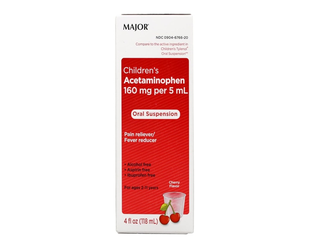 Peamised laste Acetaminophen Cherry 4 Ounce