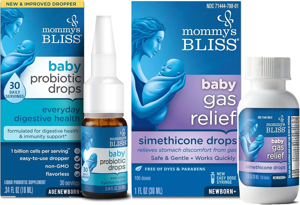 Emme Bliss Beebi probiootikum langeb iga päev seedetrakti ja immuunsuse tervise jaoks, 30 teenindust (1. pakk) kiire toimega beebigaasi leevendamisega langeb 100 teenindust (1. pakk)