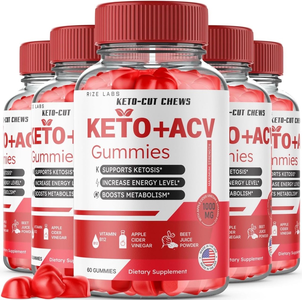 (5 Pack) Keto-Cut Chews ACV Gummies - Keto-Cut Chews Premium Keto ACV Advanced Kaalulangus, Keto + ACV Gummy, Keto Cut Chews Maksimaalne tugevus täiendus, KetoCut Chews Reviews (300 Gummies)