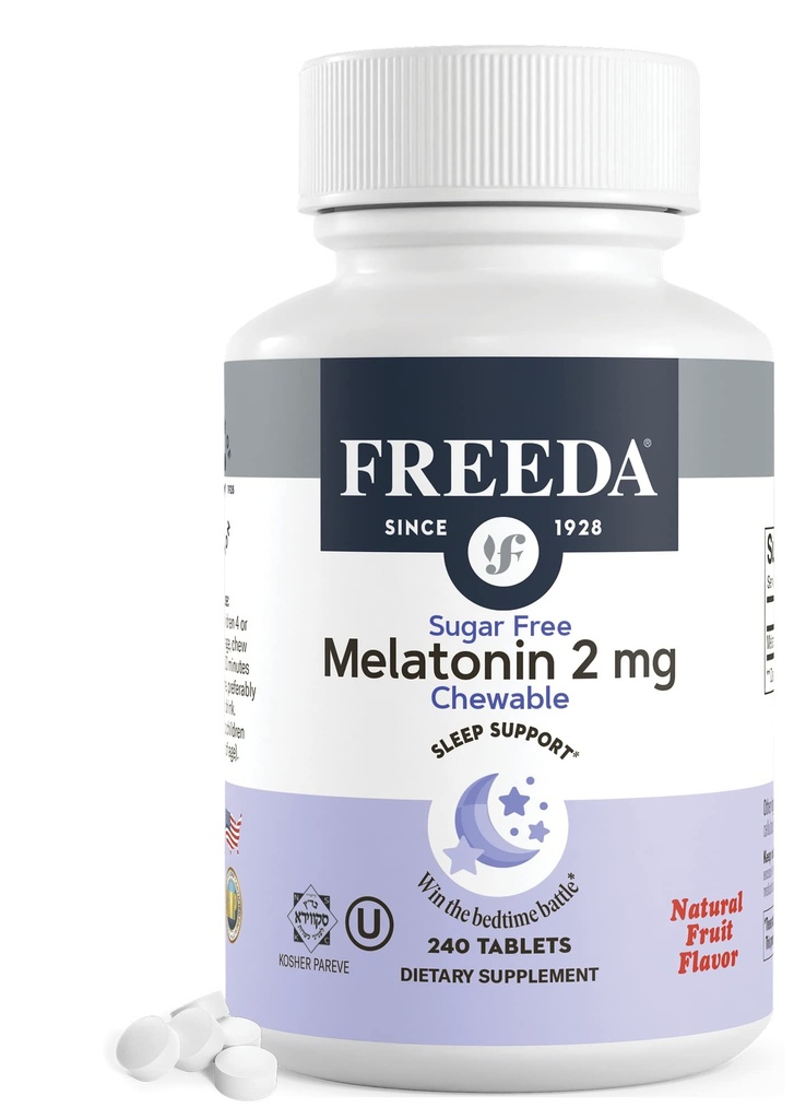TASUTA melatoniin 2mg suhkruvabad närimistooted - looduslik uneabi täiskasvanutele ja lastele - Vegan, Kosher, Gluteenivaba, mitte-GMO, lihtne magamaminekutoetus - 240 tabletti