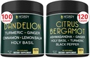 Bundle 6in1 Dandelion Supplement & 6in1 Citrus Bergamot Supplement - Toetus lõõgastus, süda, seedimine Tervis ja immuunsüsteem