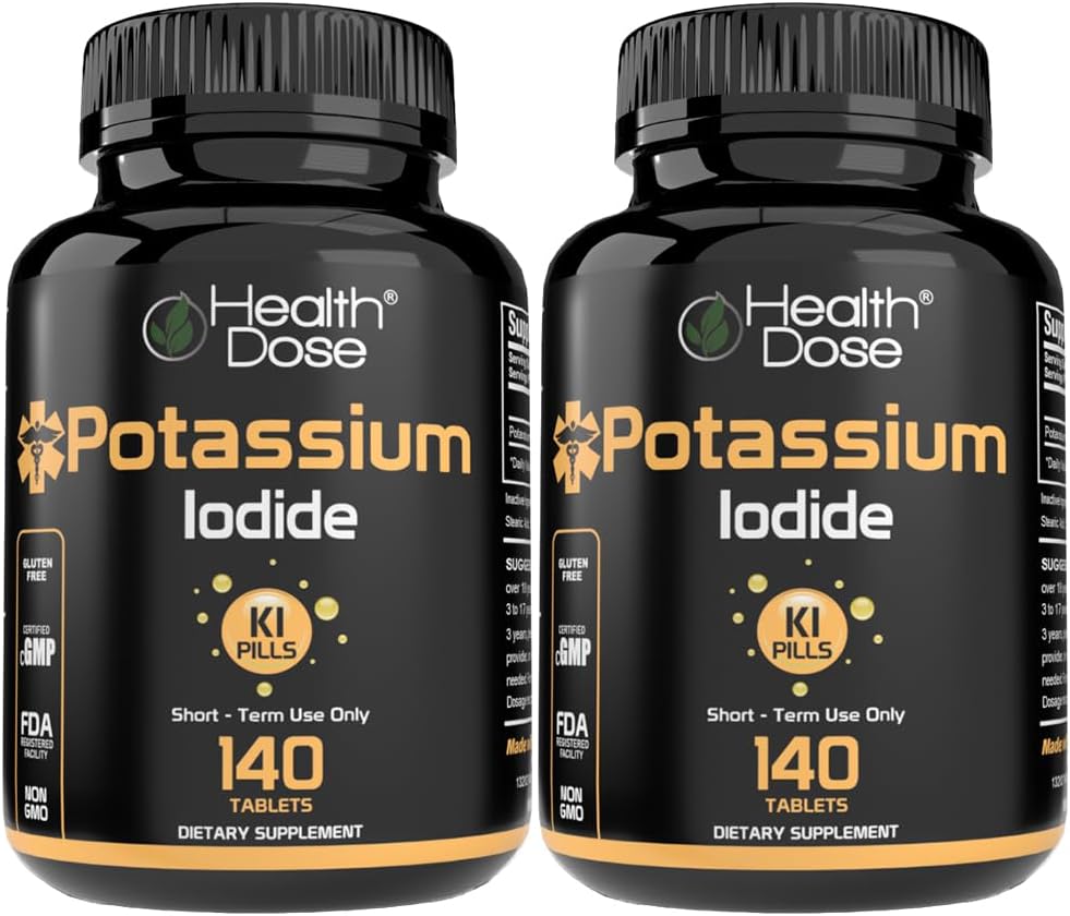 Tervislik annus Kaalium + jodiidi (KI) tabletid - 130 mg 140 tabletti - kilpnäärme toetamiseks, raku metabolismiks ja elektrolüütide tasakaaluks - mitte-GMO, gluteenivaba, GMP sertifitseeritud, pakend 2