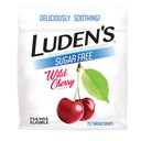 Luden's Sore Throat Relief Lozenges väikeste igapäevaste ärrituste ja kuiv suu, Sugar Free Wild Cherry Maitsestatud tilgad, 75 Count