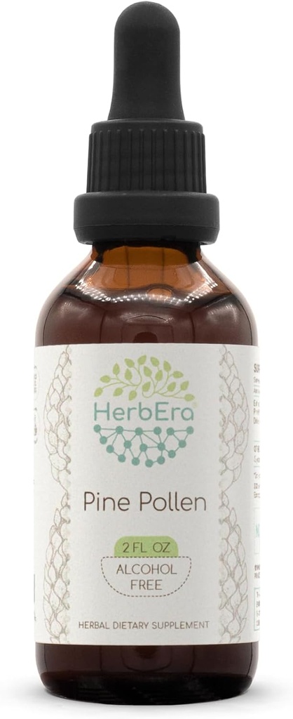HerbEra männi õietolm B60 Alkoholivaba taimeekstrakti tinktuur, kontsentreeritud vedelikutilgad looduslikud (Song Hua Fen, Scots Pine, Pinus Sylvestris) 2 fl oz