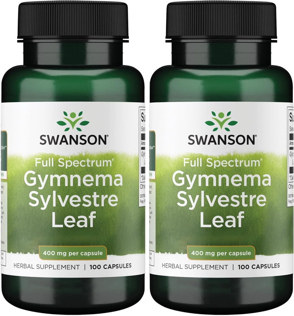 Swanson Full Spectrum Gymnema Sylvestre Leaf - Traditsiooniline Ayurveda ürdi - (100 kapslit) (2 pakendit)