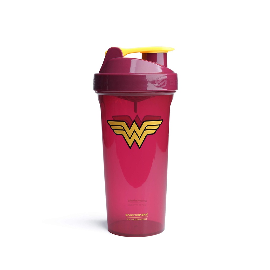 Smartshake Lite Justice League Protein Shaker Pudel 800ml – DC Comics Water Bottle, Leakproof BPA Free Gym Shaker Bottle for Protein Shakes and Protein Powder - Wonder Women Logo