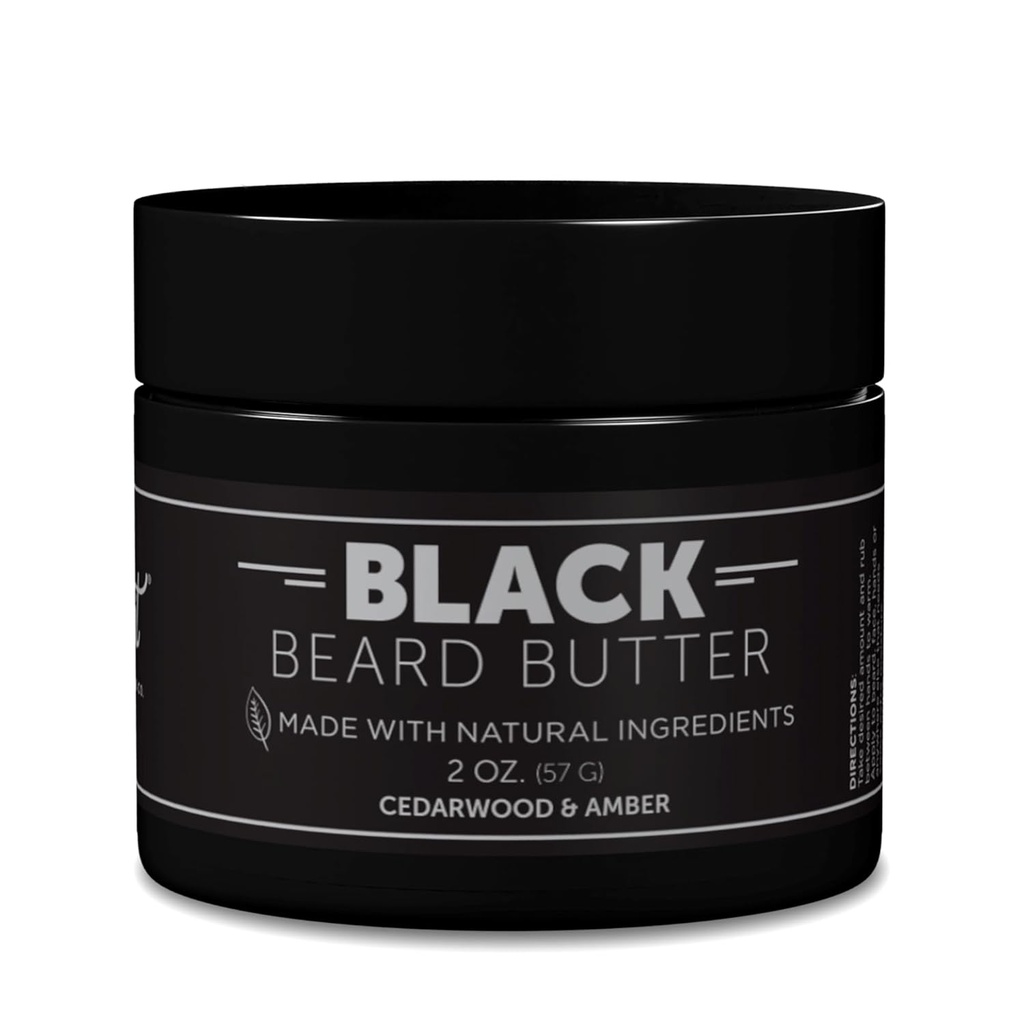 Detroit Grooming Co. Bear Butter for Men | Softens, Thickens & Hydrates with Safflower Oil & Shea Butter | Black Scent, 2oz