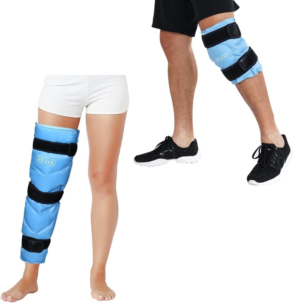 REVIX põlve Ice Pack Wrap vigastuste taaskasutatav ja suur geel Jäämähis jalgade, puusa, reie, põlve ja sääre Splint