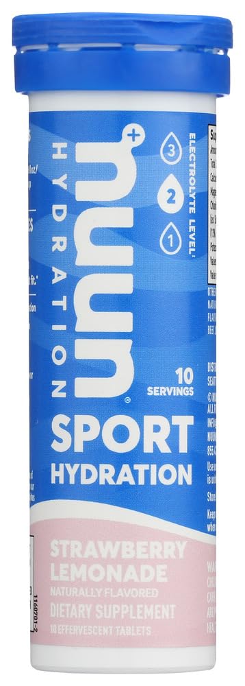 Nuun Hüdratsioon: Maasika limonaadi elektrolüütjoogi tabletid (2 tuubi 10 tabs)