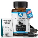 Aktiveeritud söekapslid 1200 MG, 60 Veg Caps, 30-päevane Premium Detox & Seedetrakti tugi, Gas & Bloating Relief, Organic Coconut Shell Charcoal, Gut Health, USA Made.