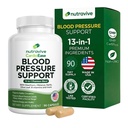 Nutravive vererõhku toetav lisand - looduslik südame ja vereringe toetus Hawthorni, küüslaugu, Olive Leafi, Hibiscus & B12 - USA Made, GMP rajatis - 90 kapslit