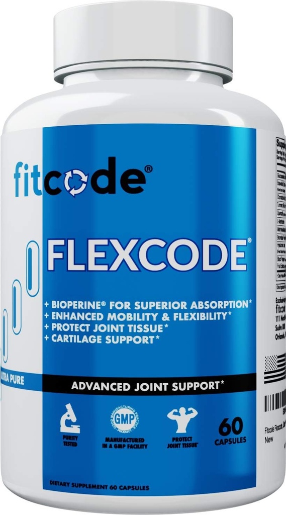 Flexcode Ultra Premium liigese tugi, glükoosamiin, kurkum, MSM, kondroitiin, hüaluroonhape, gluteenivaba, meestele ja naistele (30 serveerimist)