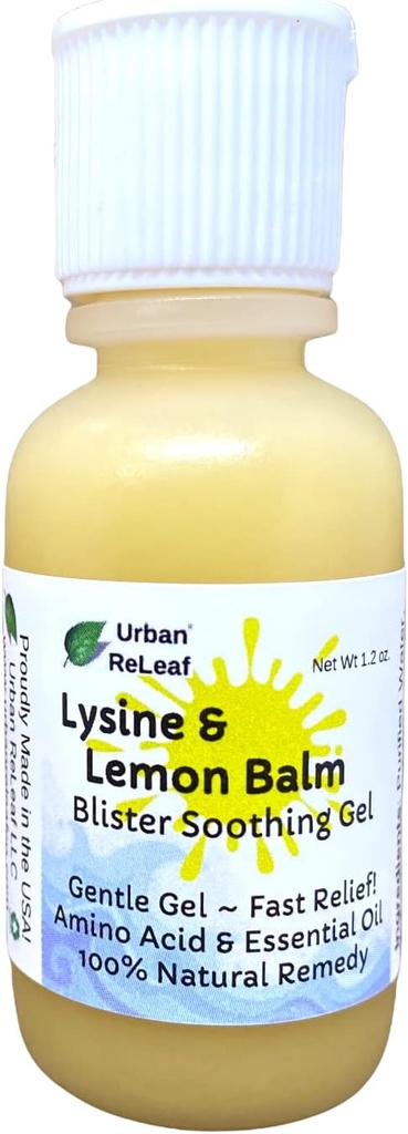 Urban ReLeaf Lysine & Lemon Balm Blister Soothing Gel! Fast Drying, 100% Natural Help!