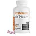 Vitamiin B12 2500mcg Shot of Energy Fast Lahustuvad närimistabletid - Kiiresti vabastav kirsi maitsestatud sublingvaalne B12-vitamiin - toetab närvisüsteemi, terve aju funktsiooni energiatootmist - 90 loend