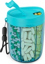 PULIV Suur Pill Pudel Korraldaja, täiendus Korraldaja hoidmiseks 6 erinevat vitamiini, Pill Box Juhul Anti-Mixing & Wide avamine disain, lihtne saada ravimeid ja 20 Tcs Stick-on etiketid, sinine