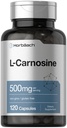 Horbäach L- Karnosiin 500mg | 120 Kapsli täiendus | Mitte- GMO & Gluteenivabad pulbrid Pillid