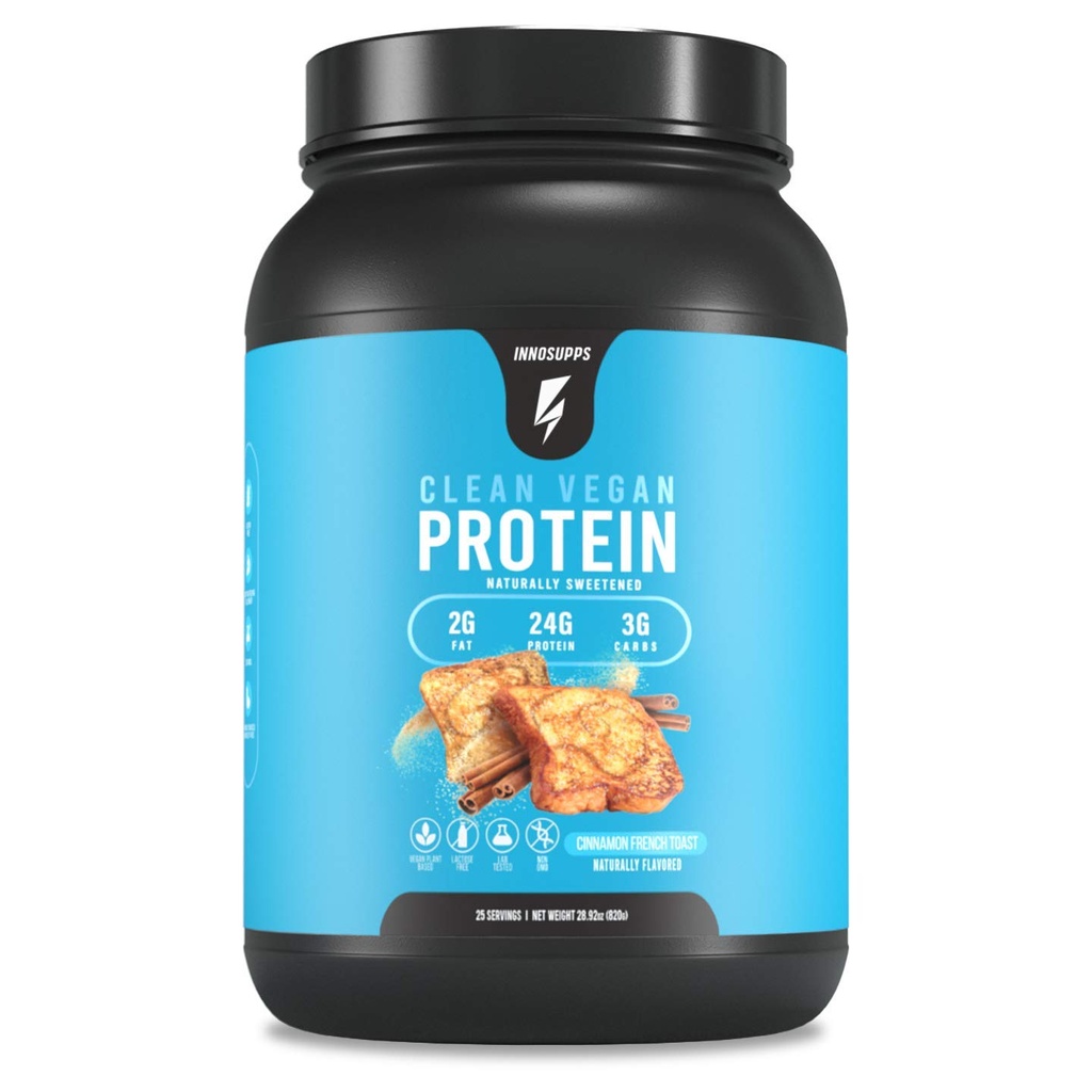 InnoSupps Clean Vegan Valk - Taimne, Vegan, Looduslik, Ei Kunstlikke Magusaineid, Ei Gluteeni, Ei Piima Laktoosivaba, madala rasvasisaldusega, madala rasvasisaldusega, suhkrulisandita, sojavaba, GMO-vaba (Cinnamon French Röstsai)