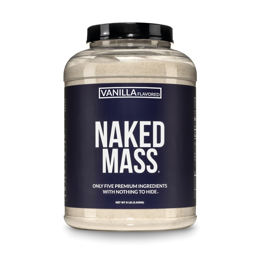 NAKED Vanilla Mass - Kõik looduslikud vanilje kaalulangetajad Valgupulber - 8lb Bulk, GMO-vaba, Gluteenivaba & Sojavaba, Kunstlike koostisosadeta - 1260 Kalorit - 11 Servingut