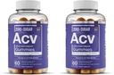 Olulised elemendid Zero-Sugar ACV Apple Sider Äädikas Gummies alates "Ema" - looduslikult tellitud, Vegan ACV Gummies koos Chromium 60 Count (2-Pack)