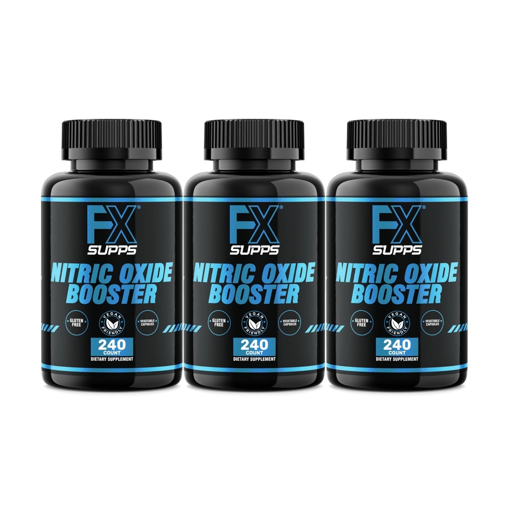 FXSUPPS Lämmastikoksiidi Booster - L-arginiini ja beeta-alaniin täiendus energia, vaskulaarsuse, lihaspumba, südame tervise ja verevoolu jaoks, 240 loend (3-Pack)