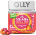 OLLY Collagen Gummy rõngad, toetab naha elastsust ja tugevust, 2,5 g kollageeni, kliiniliselt testitud, virsik, 15 päeva pakkumine - 30 krahv