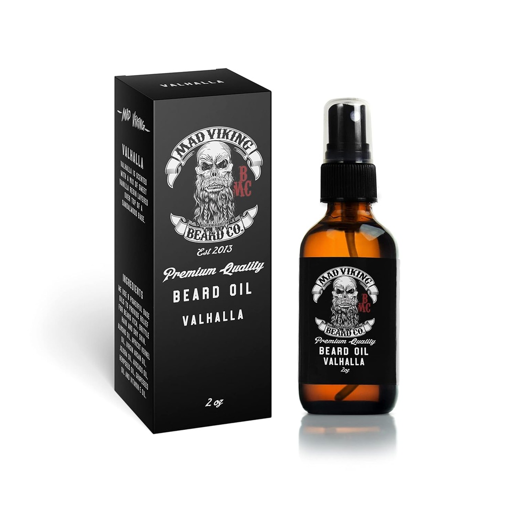 Hull viiking Valhalla habemeõli - hüdraat, pehme ja kasvata oma habe loomulikult. Võitle Itch And Dandruff Sile Sandalwood & Vanilla lõhn, valmistatud USA-s - 2oz