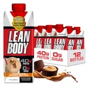 Lean Body Ready-to-Drink Protein Shake, 40 g valku, vadakusegu, 0 suhkur, gluteenivaba, 22 vitamiinid ja mineraalid, (ringlussevõetav karp & kaanega - pakend 12) LABRADA (šokolaadi maapähklivõi)