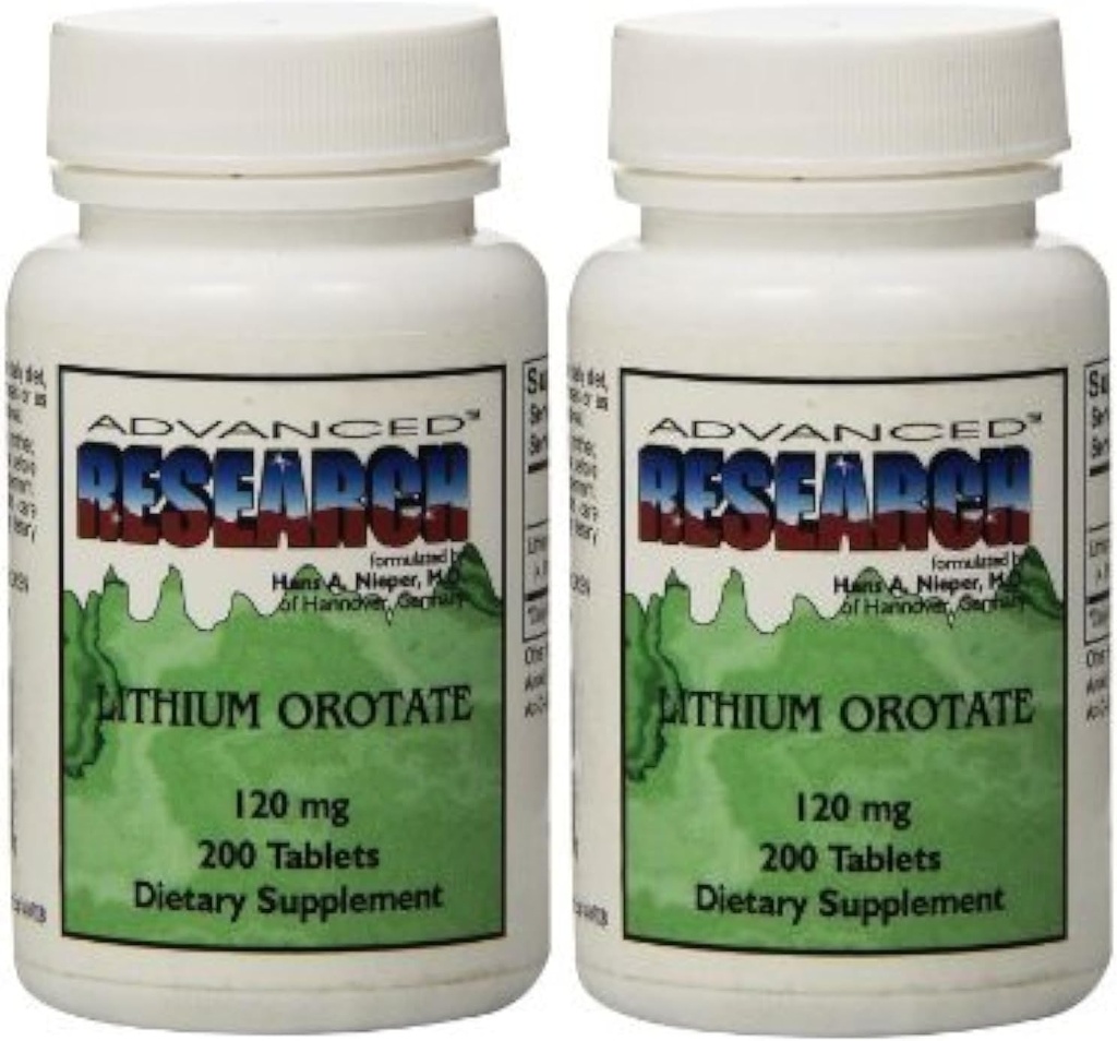 NCI Advanced Research Dr. Hans Nieper Lithium Orotate Tablets 120 mg 200 tablets (pack of 2)