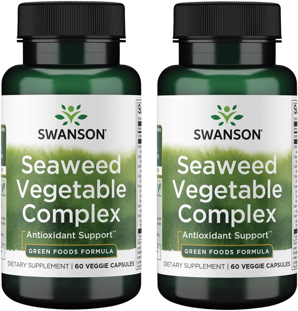 Swanson Seaweed Vegetable Complex 60 Veg Capsules (2 Pack)