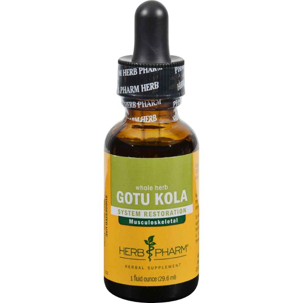 Herb Pharm Sertifitseeritud Orgaaniline Gotu Kola Vedel Ekstrakt Lihas-skeleti süsteemi toetuseks 1 Fl Oz