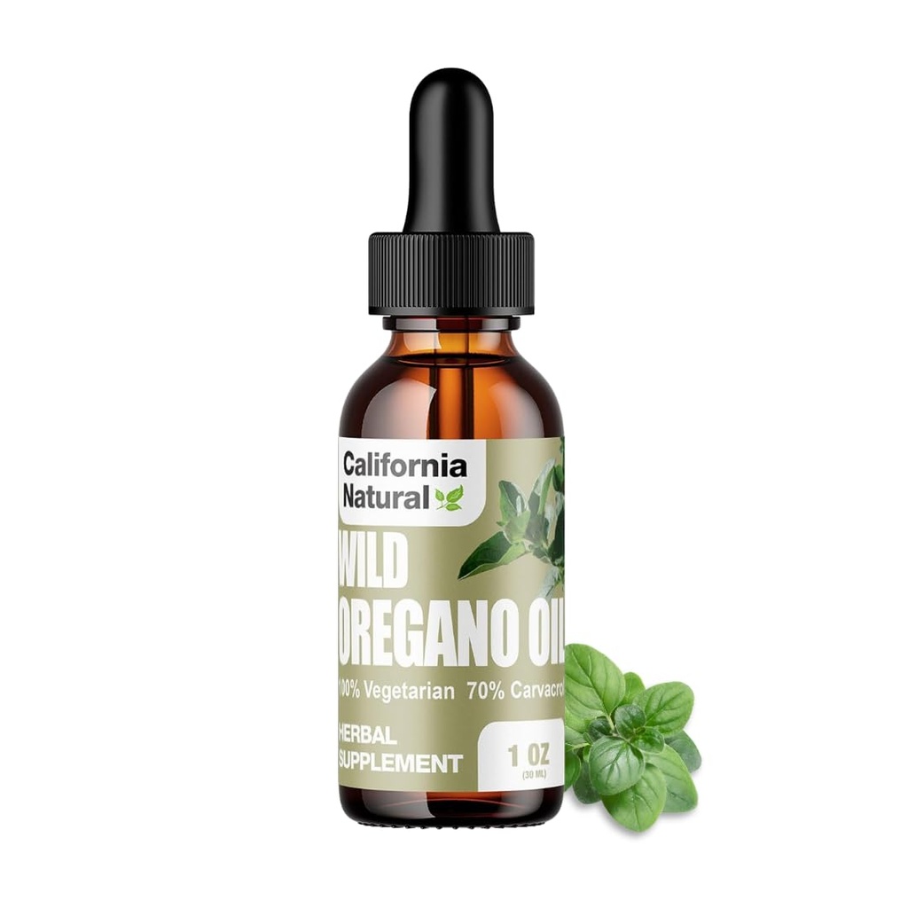 Wild Oregano Oil 1oz pudel - California Natural - Immuunsüsteem ja seedetrakti tugi - Soolestiku tervise ja tervisliku seedimise edendamine - 100% taimetoitlane - 70% karvakrool - Taimne täiendus - 1oz