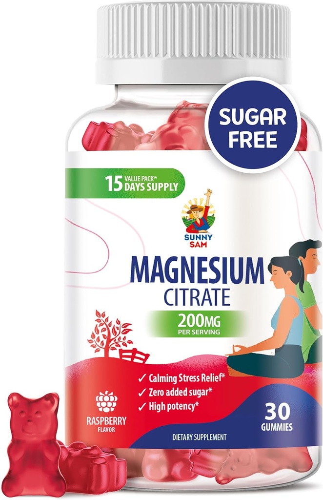 Magneesiumkummid lastele ja täiskasvanutele - 200mg - rahulikud magneesiumi närimiskummid - magneesiumtsitraadi närimislisand meeleolu ja lihaste toetamiseks