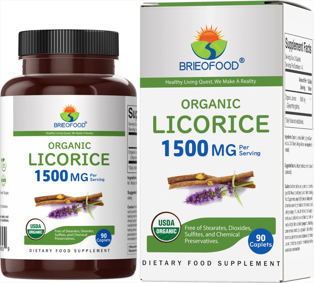 Brieofood Organic Lagrits 1500mg, 45 Servings, Taimetoitlane, Gluteenivaba, 90 Taimetoitlane tablett