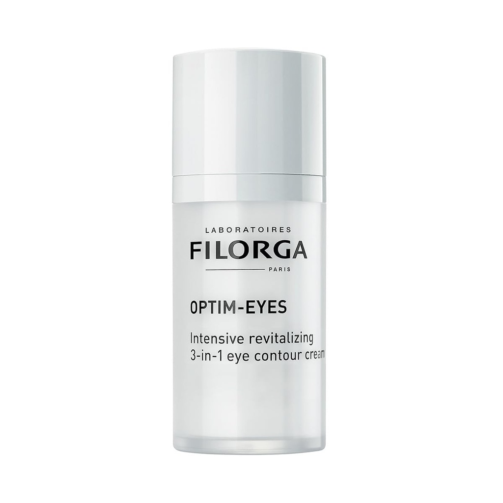 Filorga Optim-Eyes silmakreem, 3-in-1 naha ravi pimedate ringide kiireks vähendamiseks, kortsud ja punetus silmade ümber, 0,5 fl. oz.