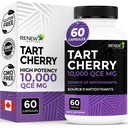 Renews Tart Cherry Extra 500mg 2 kapsli kohta - suure tugevusega antioksüdant vabade radikaalide kaitseks ja heaoluks - 60 kergesti allaneelatavat kapslit - valmistatud Kanadas
