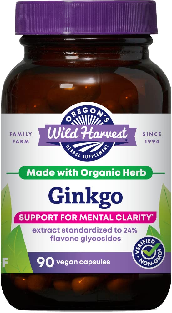 Oregoni Wild Harvest Non-GMO Ginkgo kapslid - 90 Count
