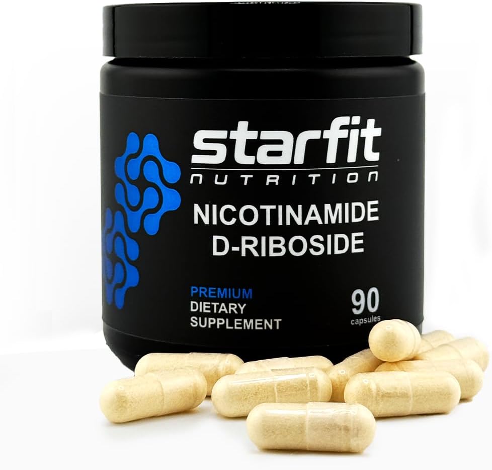 STARFIT - nikotiinamiid D-Riboside, Booster NAD+, energia ja fookuse täiendus, vananemisvastane rakuline tugi, 90 kapslit