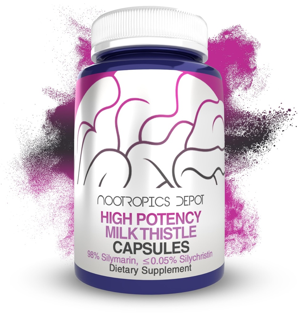Nootropics Depot High Potency Milk Thistle Extract kapslid | 200mg Silybum marianum | 60 Count