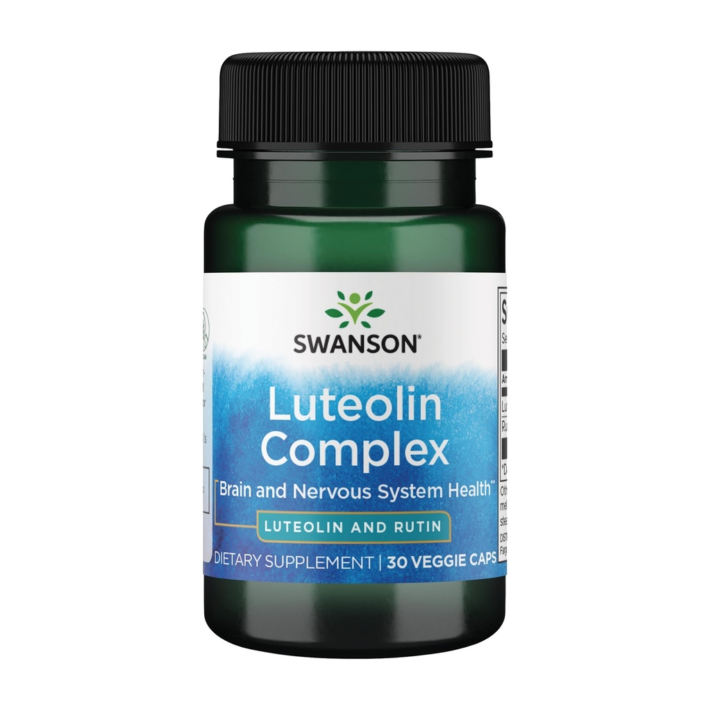 Swanson Luteolin Complex w/Rutin - Aju tugisammas, mis edendab mälu, meeleolu ja kognitiivset tervist - looduslik valem, mis aitab säilitada närvisüsteemi - (30 köögiviljakapslit)