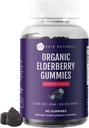Kate Naturals Elderberry Gummies koos C-vitamiini ja tsink täiskasvanutele ja lastele. Maitsev Sambucus Elderberry Gummies immuunsuse toetamiseks (90 Gummies, 45 päeva pakkumine, orgaaniline)