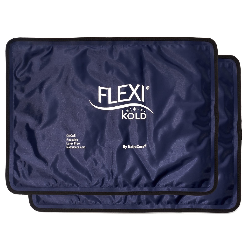 2 FlexiKold Gel Ice Packs (Standard Large: 10,5" x 14,5") - korduvkasutatav külm pakend vigastuste jaoks, seljavalu leevendamiseks, migreeni leevendamiseks, pärast operatsiooni, sünnitusjärgselt, peavalu, õla - 6300-COLD 2PK