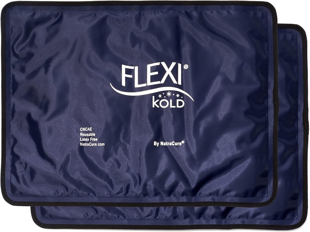2 FlexiKold Gel Ice Packs (Standard Large: 10,5" x 14,5") - korduvkasutatav külm pakend vigastuste jaoks, seljavalu leevendamiseks, migreeni leevendamiseks, pärast operatsiooni, sünnitusjärgselt, peavalu, õla - 6300-COLD 2PK