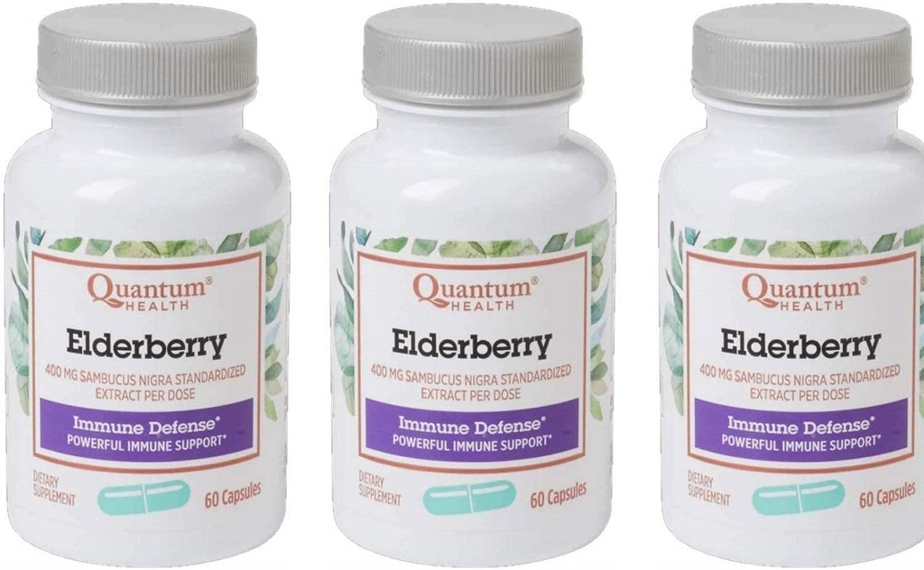 Quantum Health, Elderberry Extract Kapsel, 60-Count pakendid (Pakk 3)